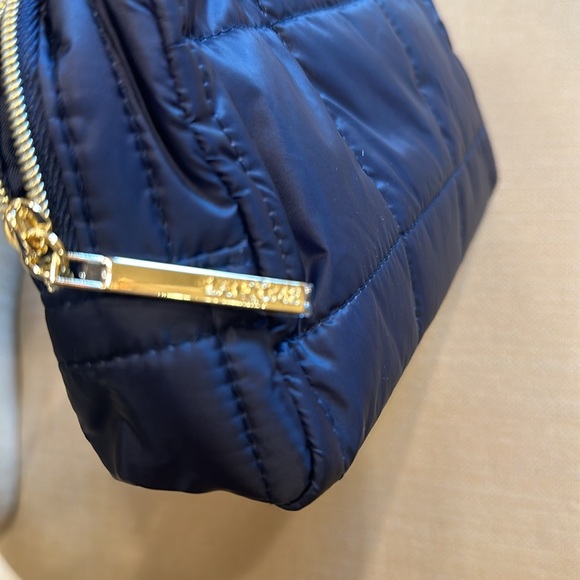 NWT💋 LANCÔME JEWEL-TONE QUILTED BLUE LIGHTWEIGHT COSMETICS BAG WITH GOLD ZIPPER - Picture 5 of 8